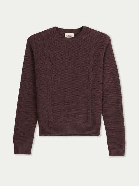 Cropped Crewneck Cashmere Sweater