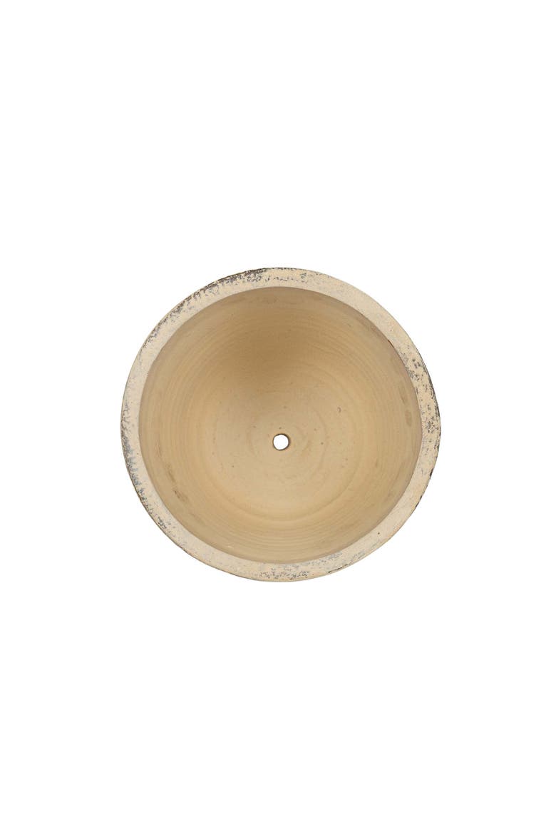 Distressed Ribbed Planter Cream Terracotta, Alternate, color, Brown
