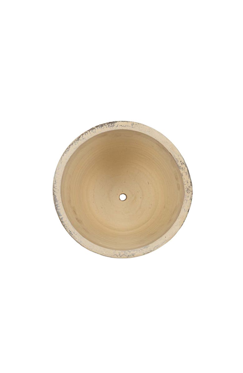 Foreside Home and Garden Distressed Ribbed Planter Cream Terracotta, Alternate, color, Brown