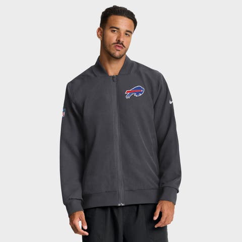 Men's Nike Anthracite Buffalo Bills Sideline Powerful Blocking Full-Zip Bomber Jacket