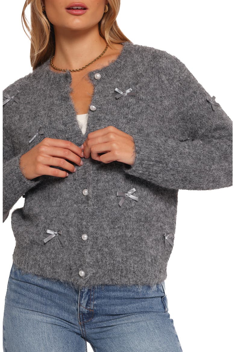 Mellie Bow Cardigan, Alternate, color, GREY