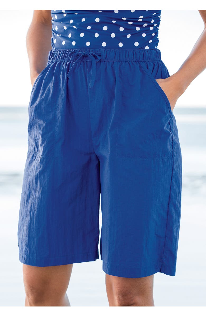 Swim 365 Taslon<sup>®</sup> Cover Up Board Shorts with Built-In Brief, Alternate, color, Black