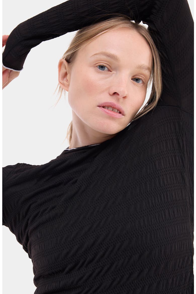 Ynes Texture Top, Alternate, color, BLACK