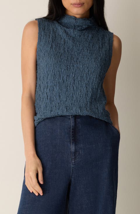 Textured Organic Cotton Blend Tank