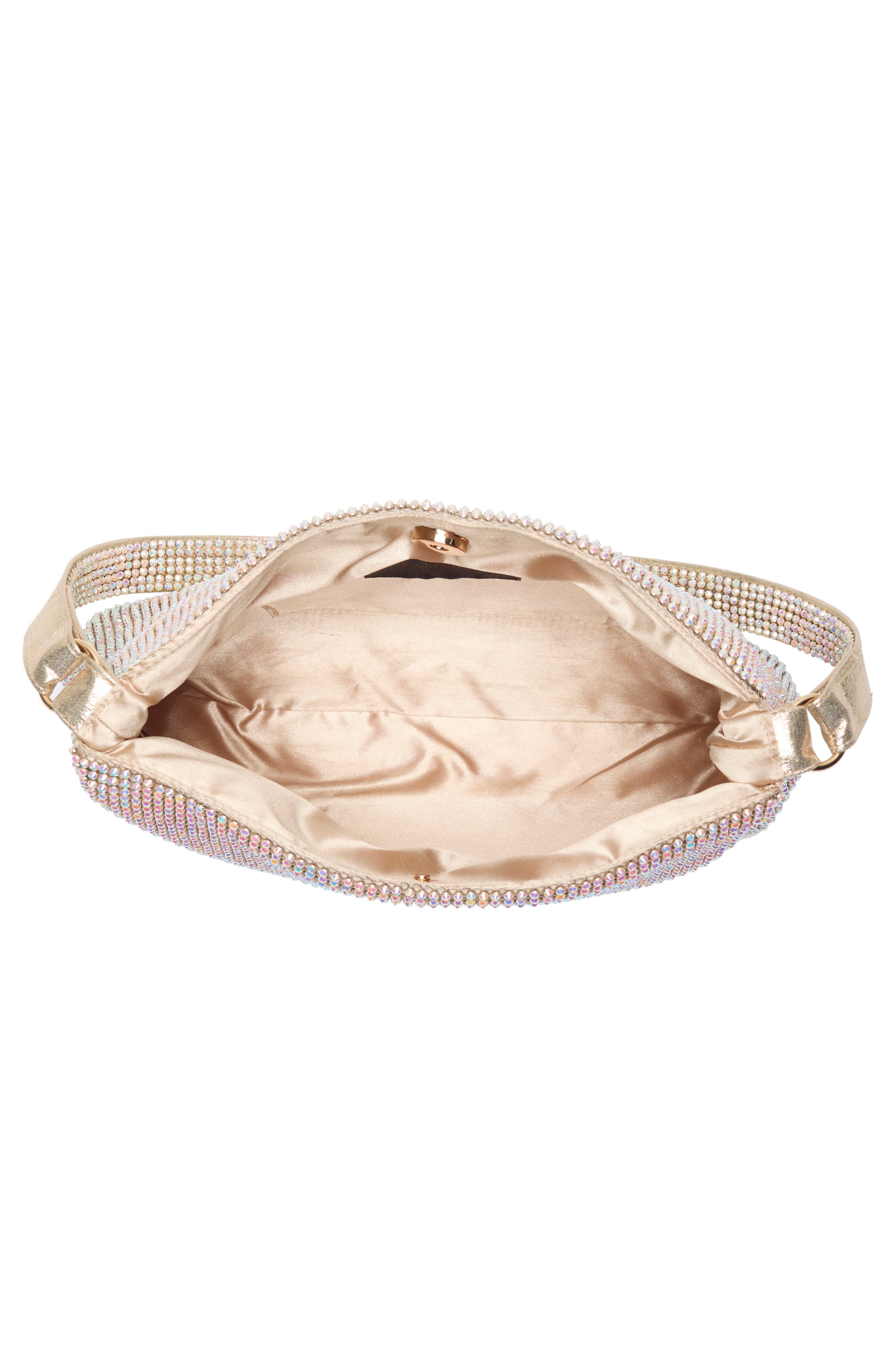 Jolene Rhinestone Embellished Shoulder Bag, Alternate, color, HONEY