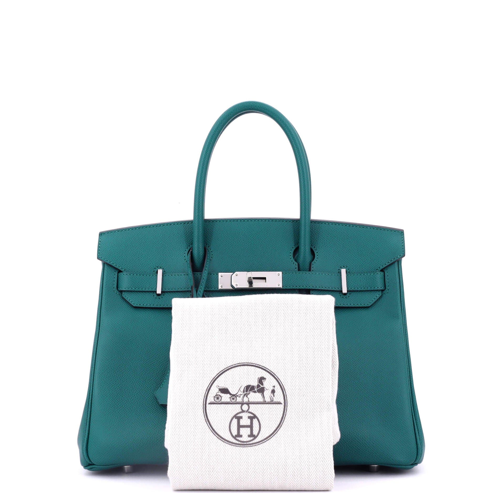 Pre-Owned Hermes Birkin Handbag Green Epsom with Palladium Hardware 30, Alternate, color, 