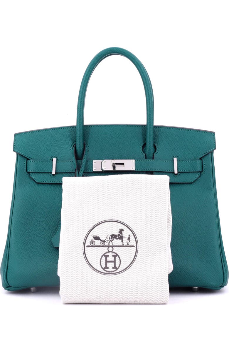 Pre-Owned Hermes Birkin Handbag Green Epsom with Palladium Hardware 30, Alternate, color,