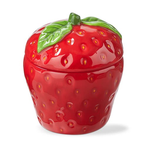 Tag Strawberry Trinket Dish Red Multi Earthenware Summer