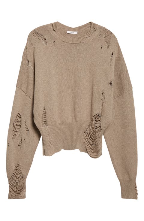 Marcy Ripped Wool & Cotton Sweater