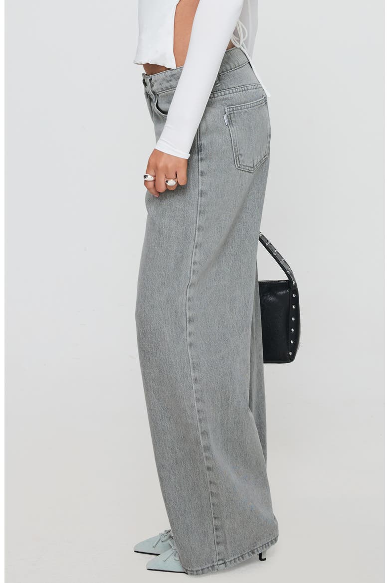 Ellanor Slouchy Low Rise Wide Leg Jeans, Alternate, color, WASHED GREY
