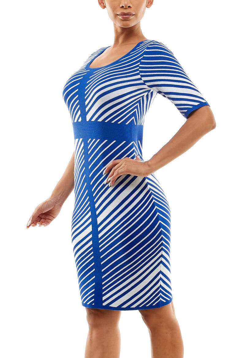 Stripe Sweater Dress, Alternate, color, LAPIS/IVORY