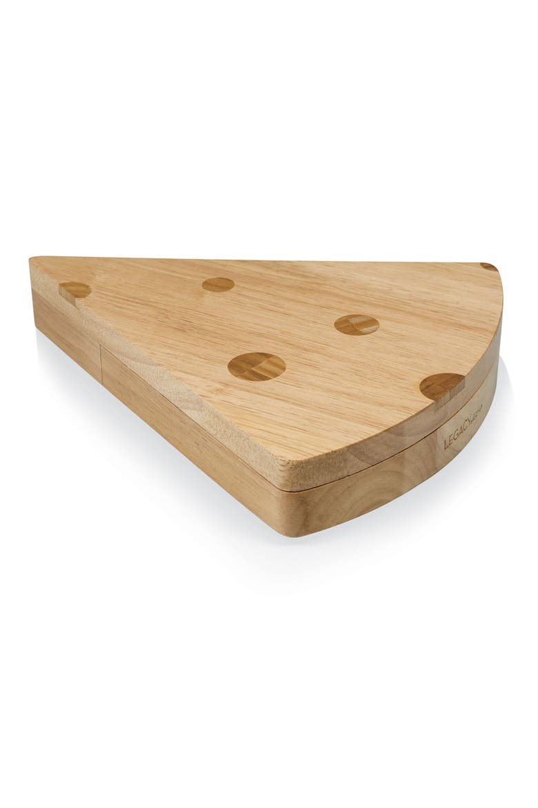 'Swiss Cheese' Cheese Board Set, Alternate, color, BROWN