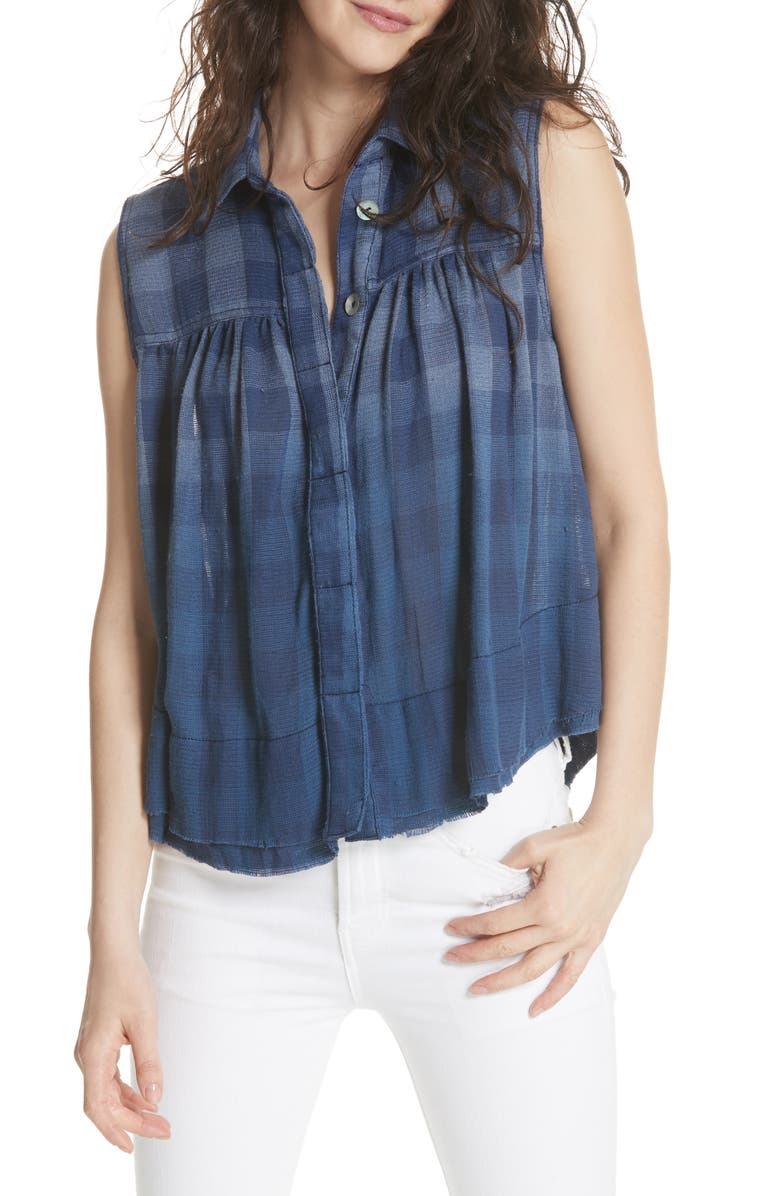 Free People Hey There Sunrise Button Front Shirt, Main, color, 