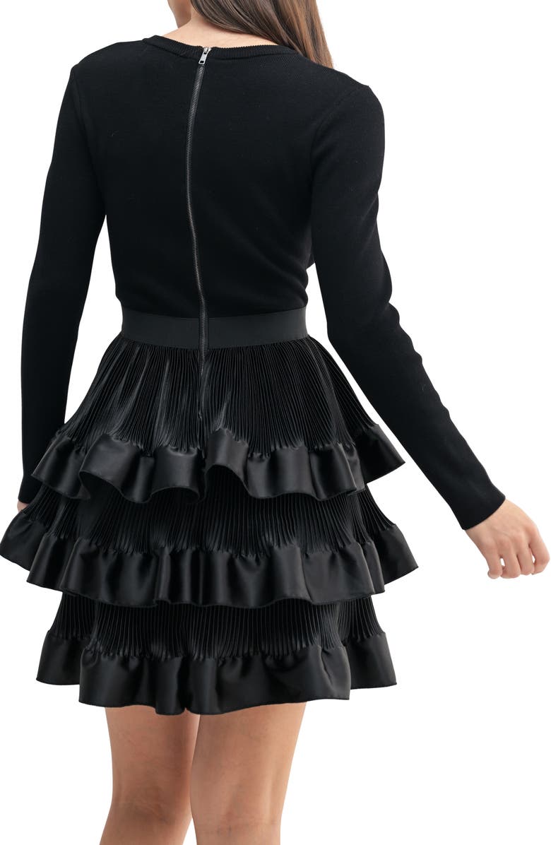 Mila Mae Long Sleeve Tiered Ruffle Minidress, Alternate, color, 