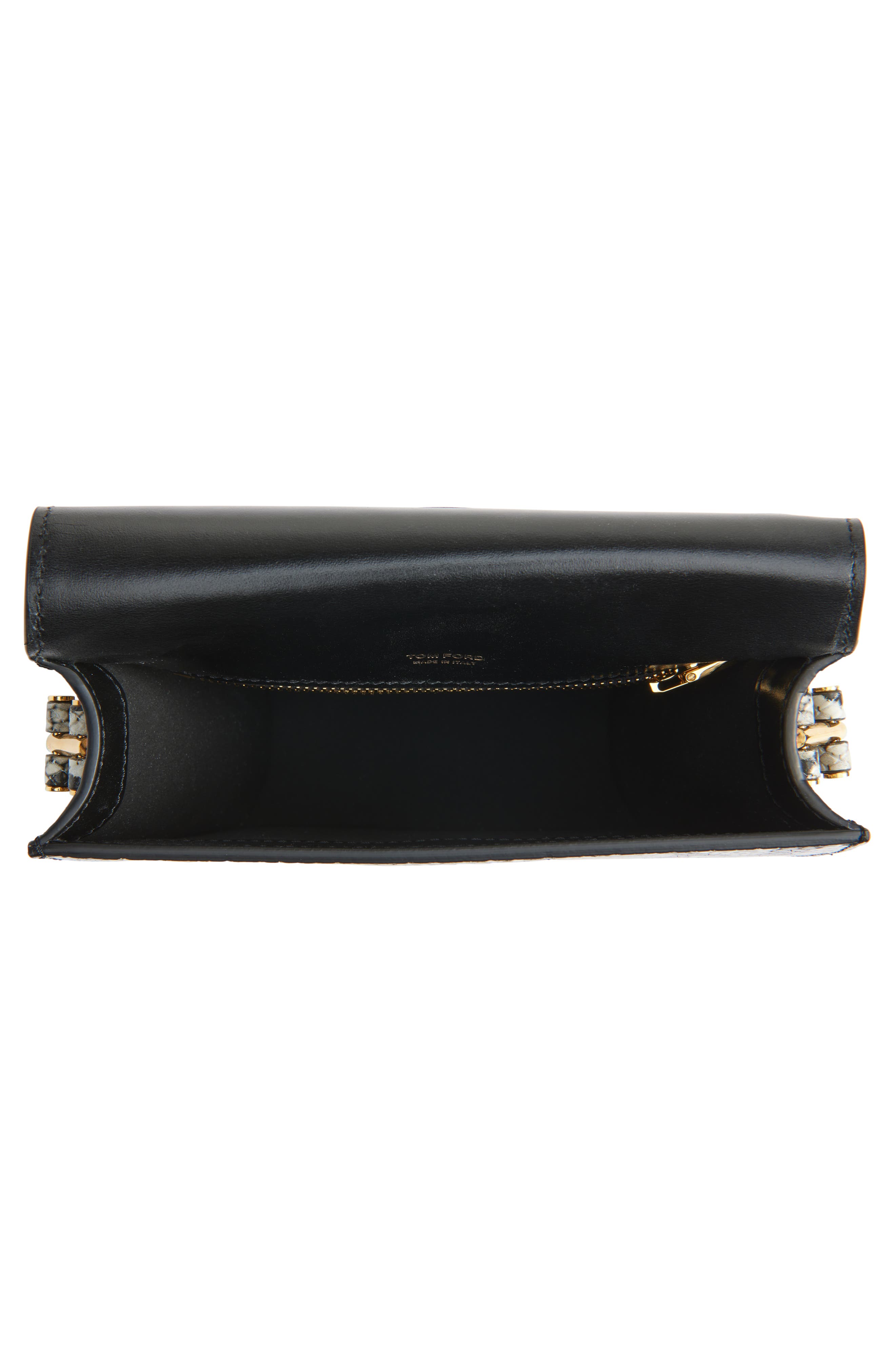 Victoria Beckham 202 Distressed Leather Shoulder Bag, Alternate, color, Black