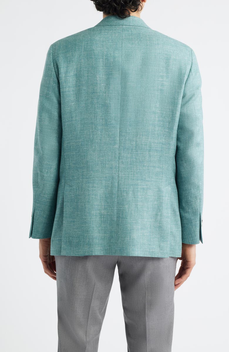 Peter Millar Hyperlight Soft Light Green Mélange Silk & Linen Blend Sport Coat, Alternate, color, Light Green
