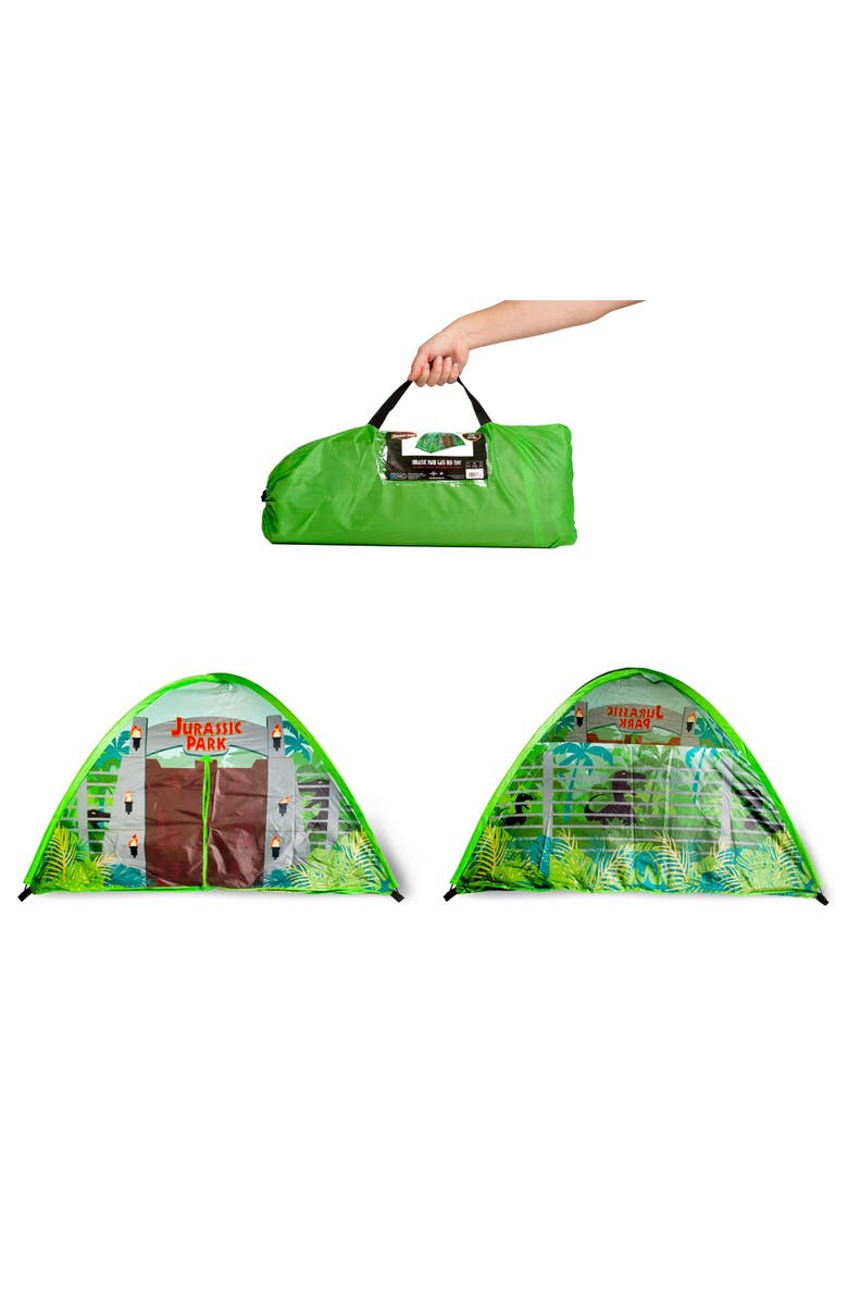 Ukonic Jurassic Park Gates Indoor Bed Tent Pop-Up Canopy | 72 x 36 x 41 Inches, Alternate, color, Green