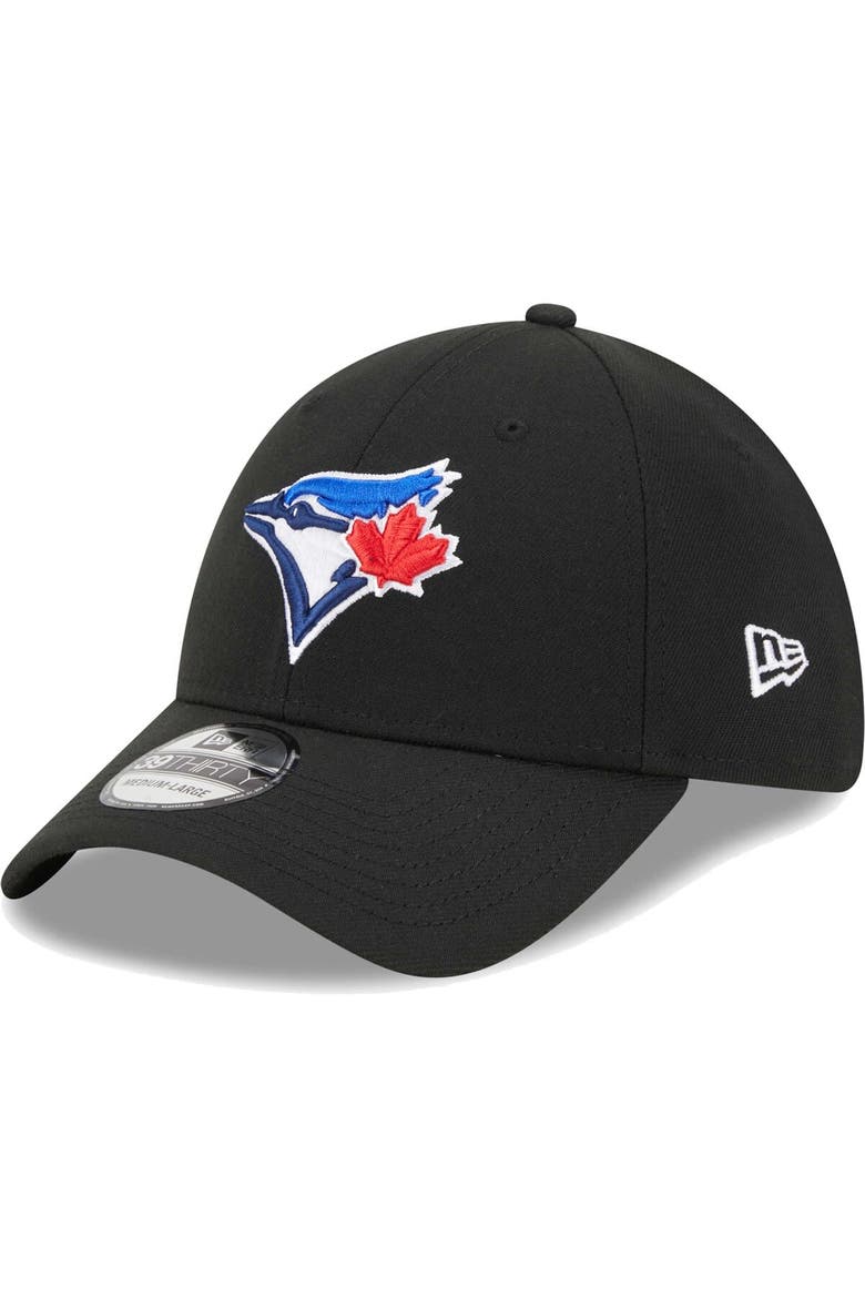 Men's New Era Black Toronto Blue Jays Logo 39THIRTY Flex Hat, Main, color, Black