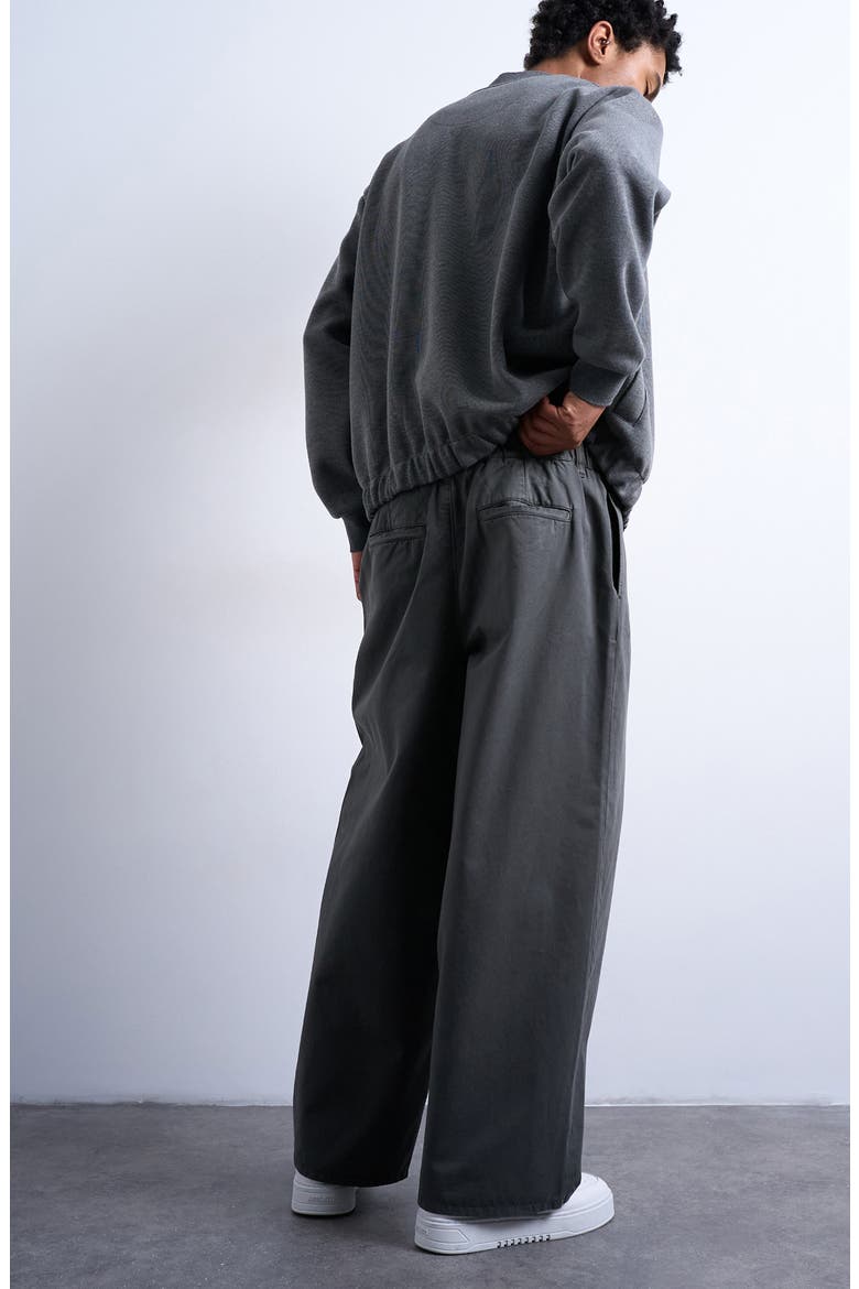 Super Baggy Cotton Twill Wide Leg Pants, Alternate, color, KHAKI