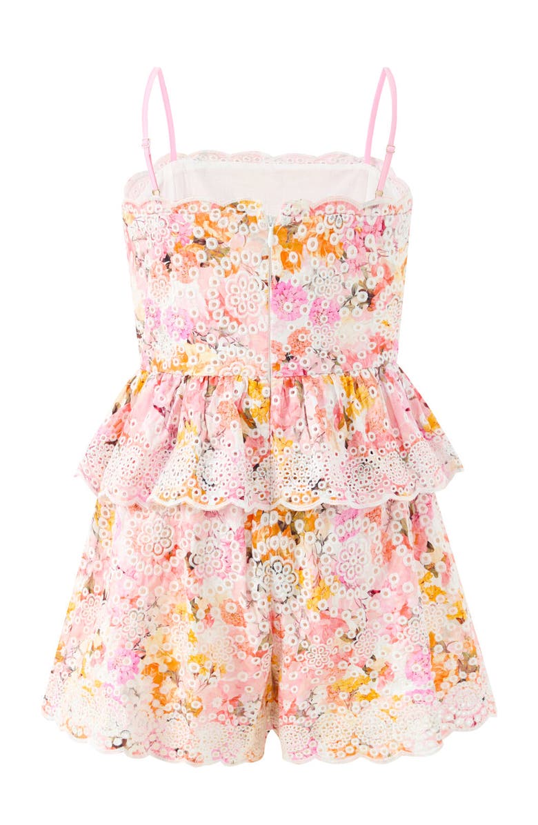 Marlo Kids Alessia Cotton Embroidered Romper, Alternate, color, Floral