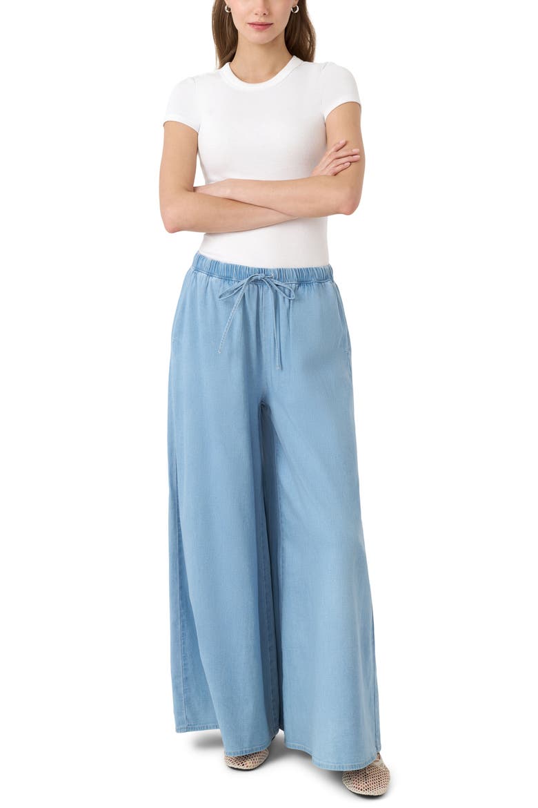 Chambray Wide Leg Beach Pants, Alternate, color, LIGHT WASH (DENIM)