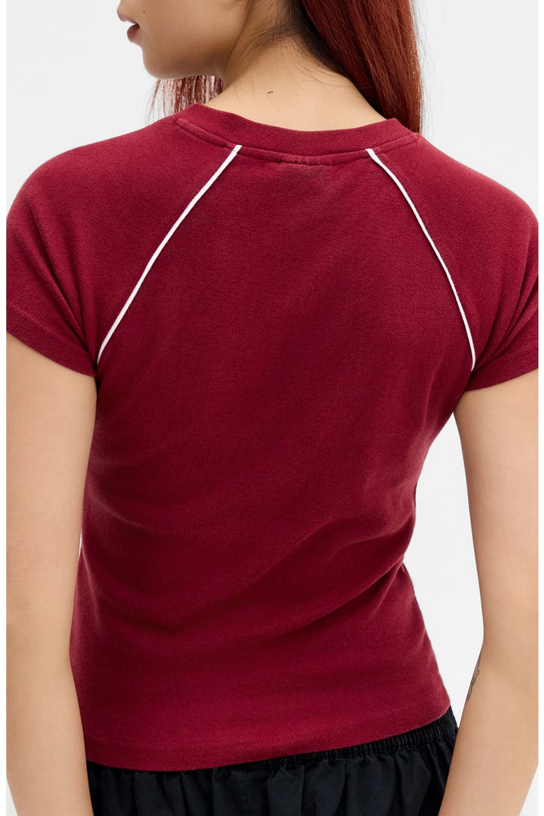 Piped Raglan Baby T-Shirt, Alternate, color, RED