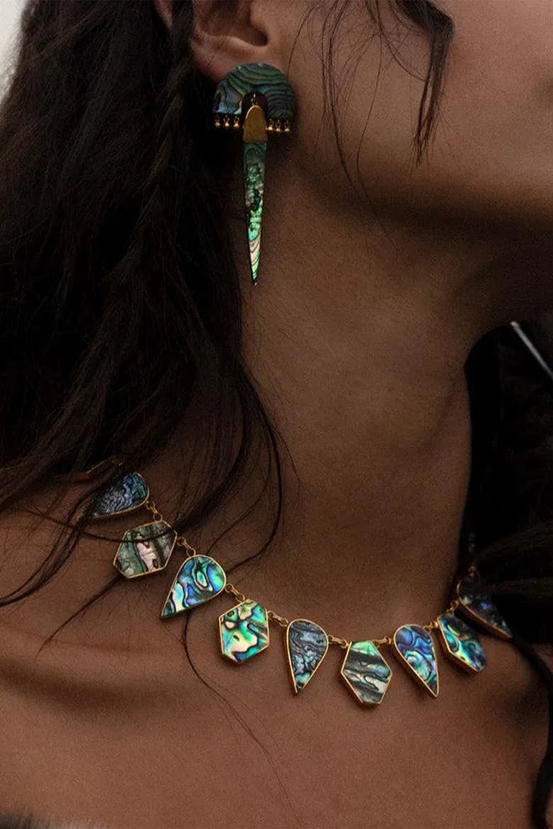 Warrioress Paua Necklace, Alternate, color, Green