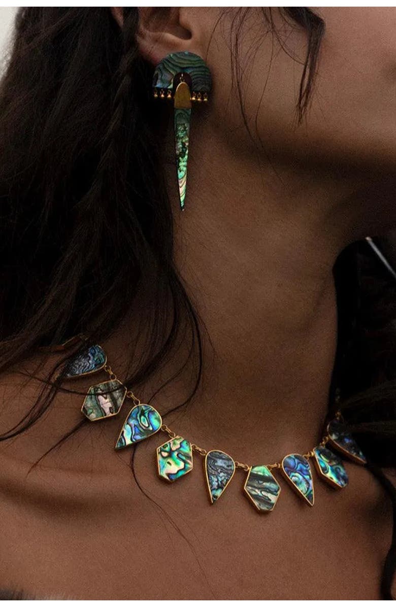 Freya Rose Warrioress Paua Necklace, Alternate, color, Green