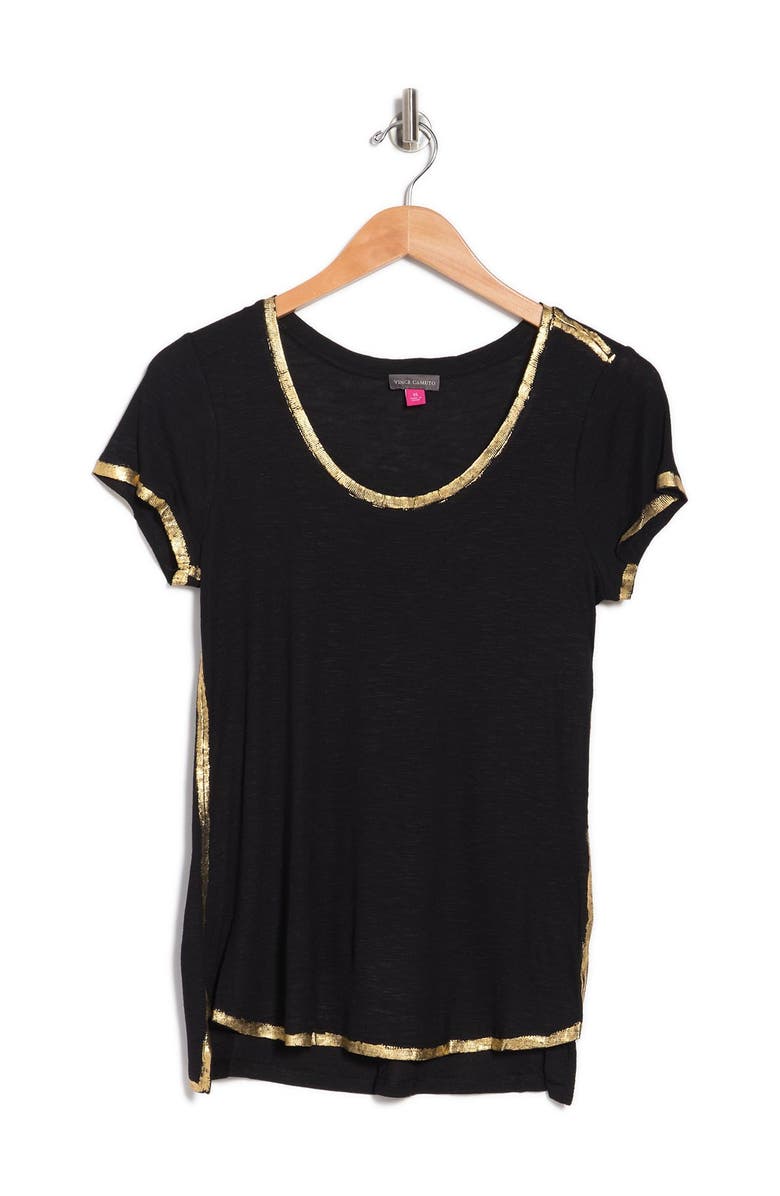 Vince Camuto Foil Rib Details T-Shirt, Alternate, color,