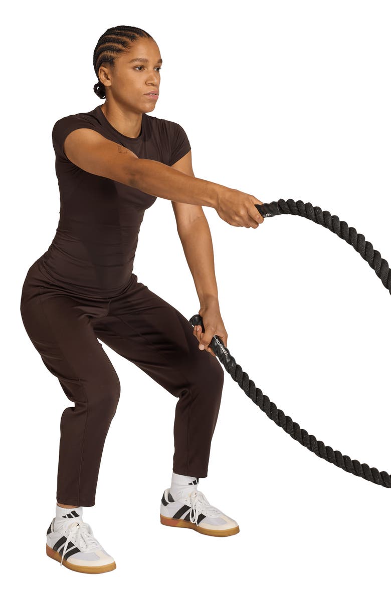 adidas Power Essentials Workout Contour T-Shirt, Alternate, color, Aurora Coffee