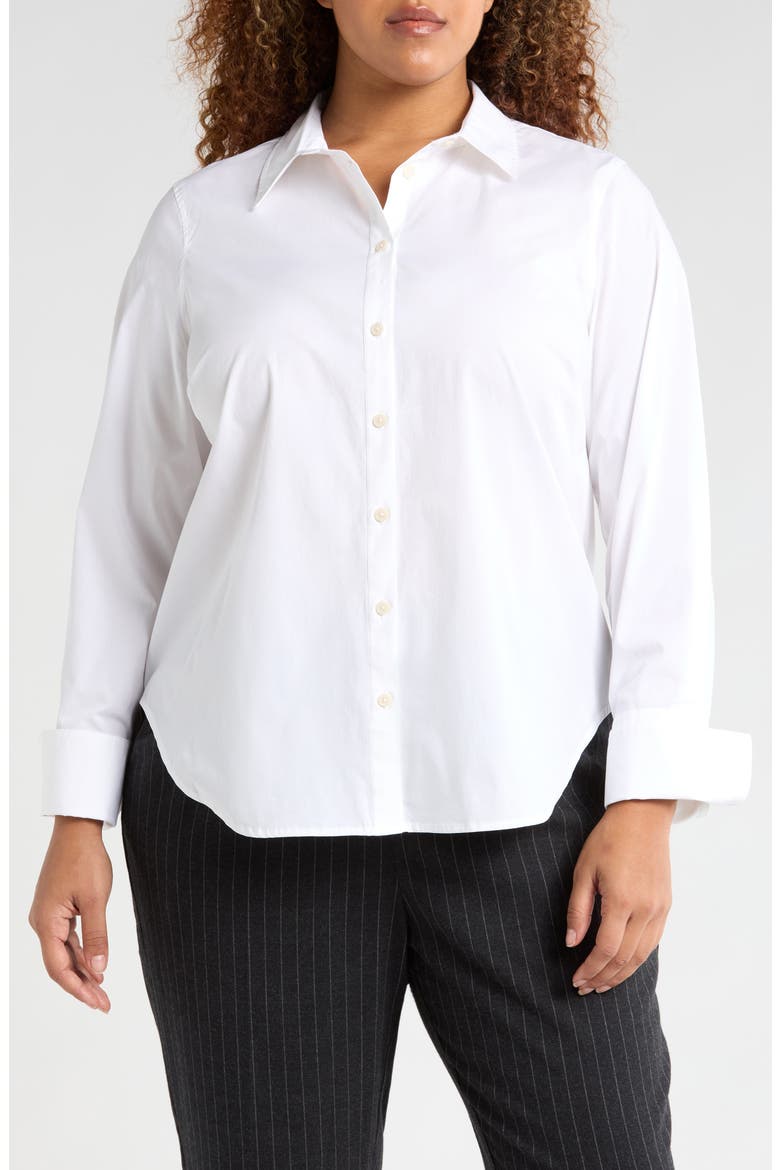 Henning x US Madison Poplin Button-Up Shirt, Main, color, WHITE