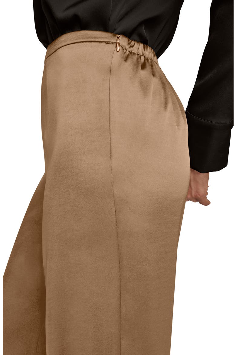 Wide Leg Satin Pants, Alternate, color, FAWN