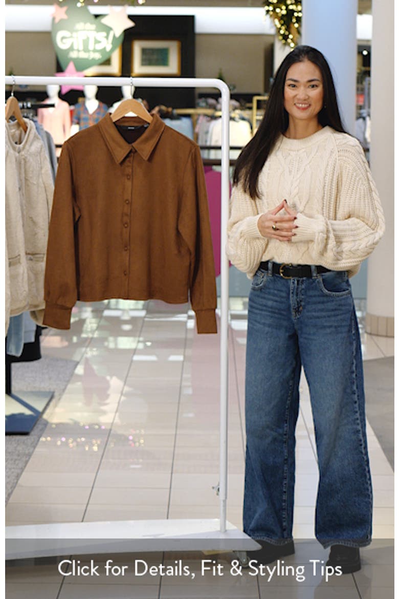 Kreta Faux Suede Button-Up Shirt video