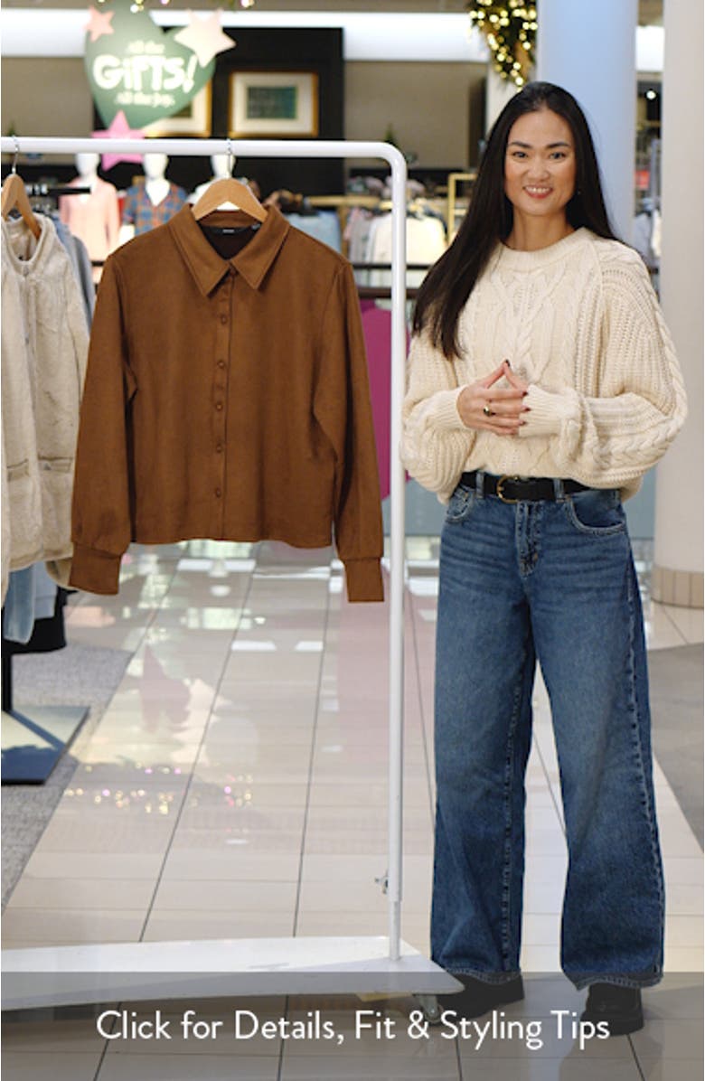 Kreta Faux Suede Button-Up Shirt, sales video thumbnail