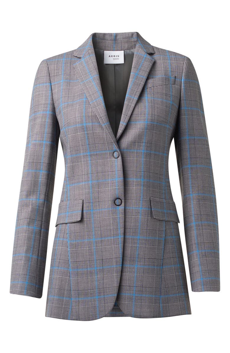Akris punto Long Plaid Blazer, Alternate, color, 
