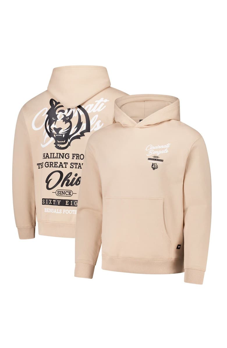 THE WILD COLLECTIVE Unisex The Wild Collective Cream Cincinnati Bengals Fleece Pullover Hoodie, Main, color, 