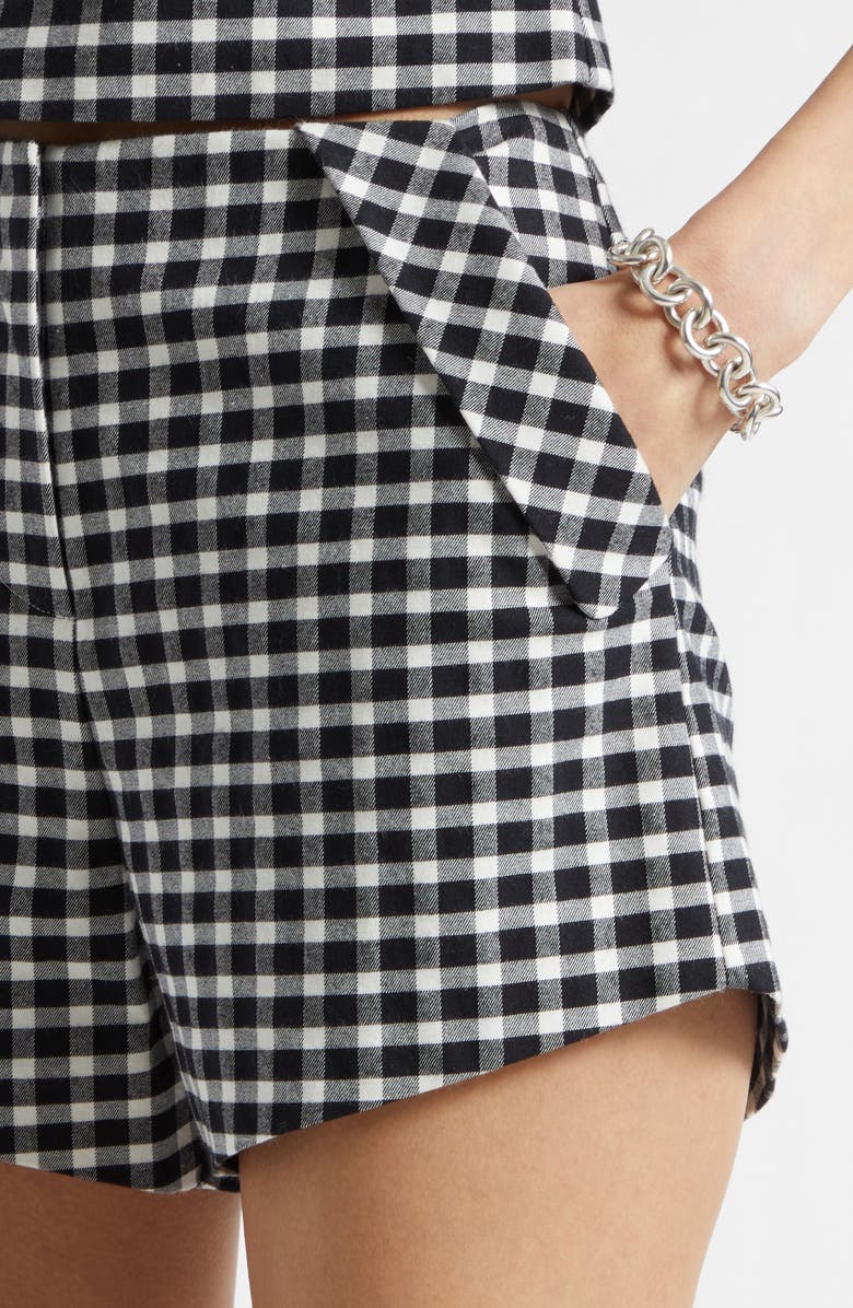 POSSE Chiara Check Shorts, Alternate, color, Black/ White