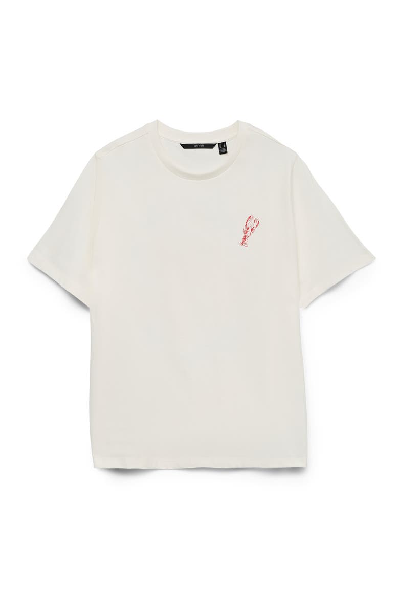 VERO MODA Ciara Caty Short Sleeve T-Shirt, Alternate, color, Snow White American Lobster