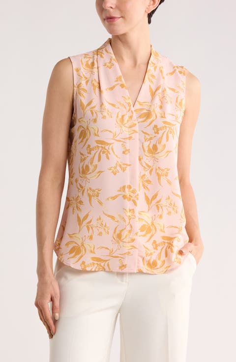 V-Neck Sleeveless Woven Shell Top