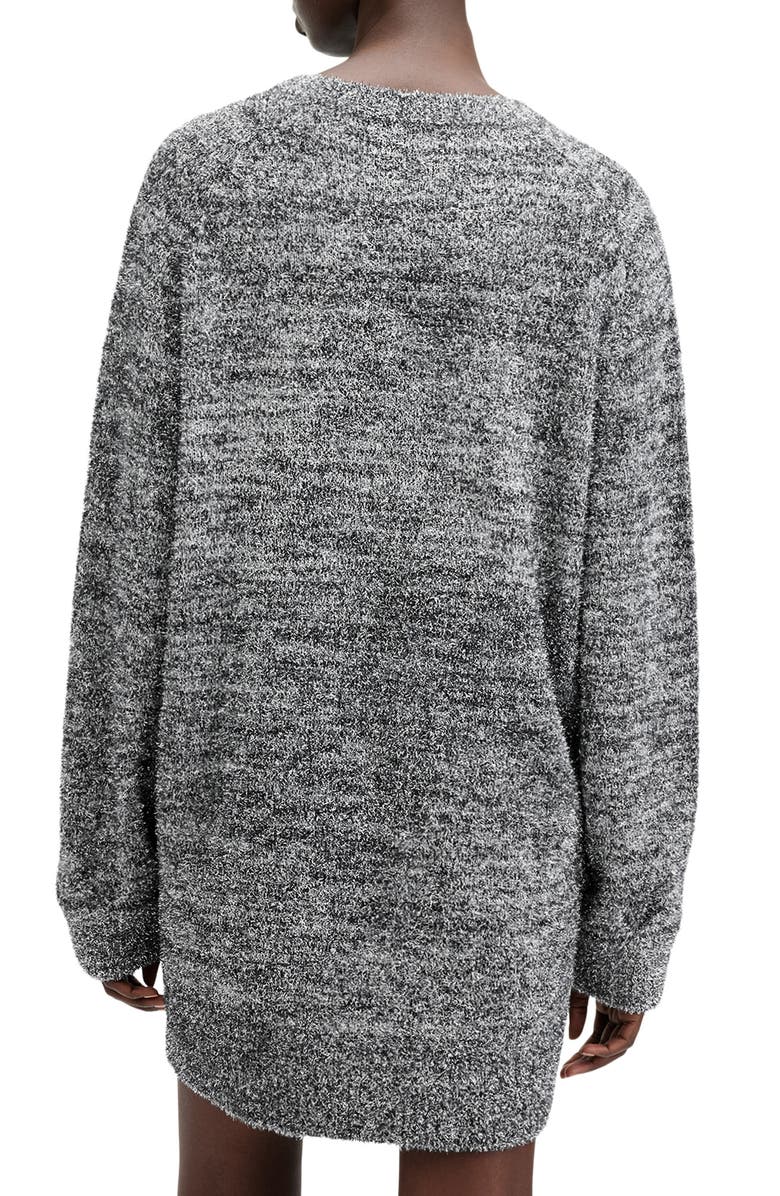 AllSaints Dazzle Long Sleeve Sweater Dress, Alternate, color, Gunmetal Grey
