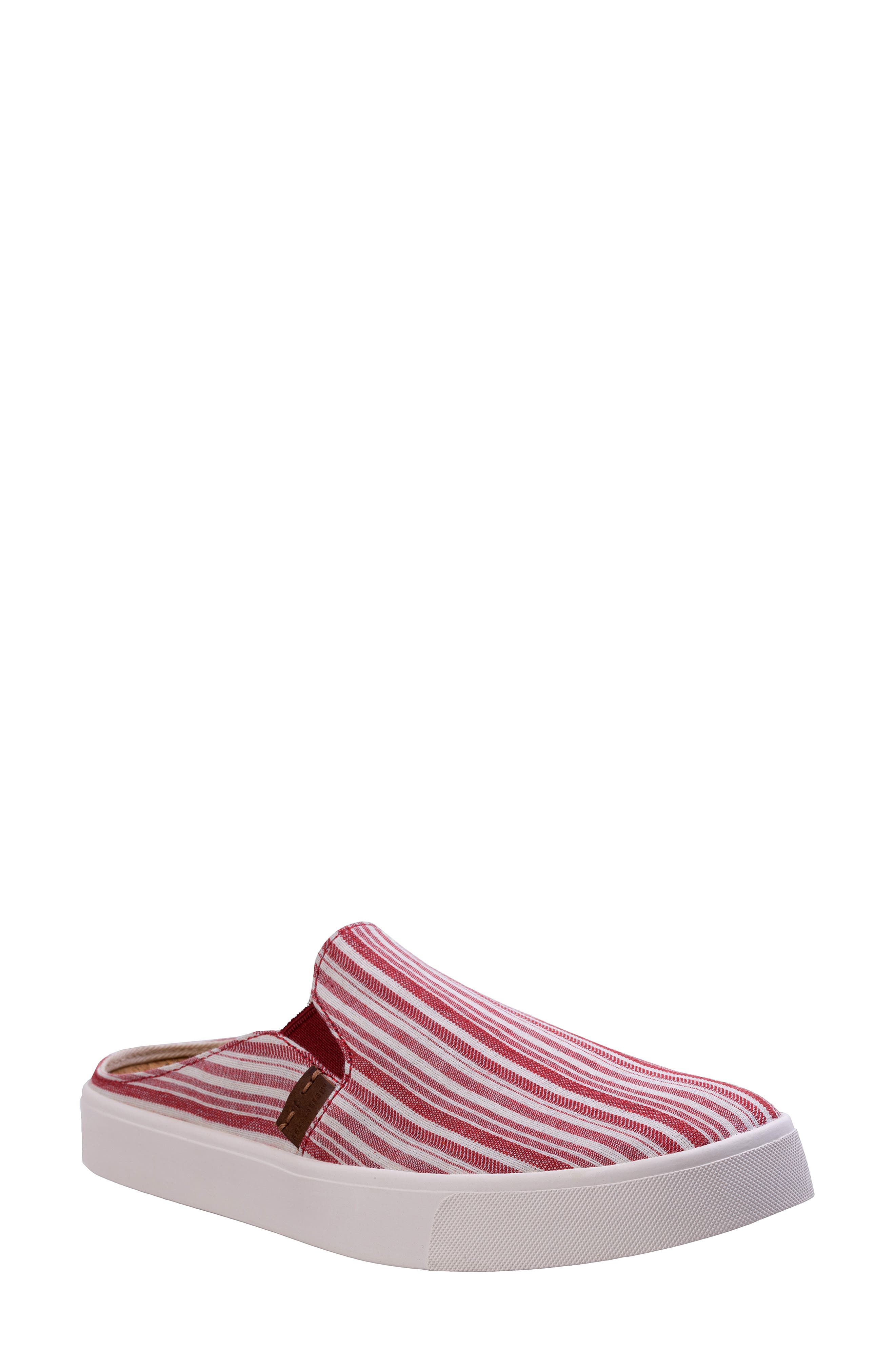 Orthotic Canvas Mule, Main, color, RED STRIPE