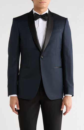 John Varvatos Star USA Micro Jacquard Shawl Lapel Wool Dinner Jacket