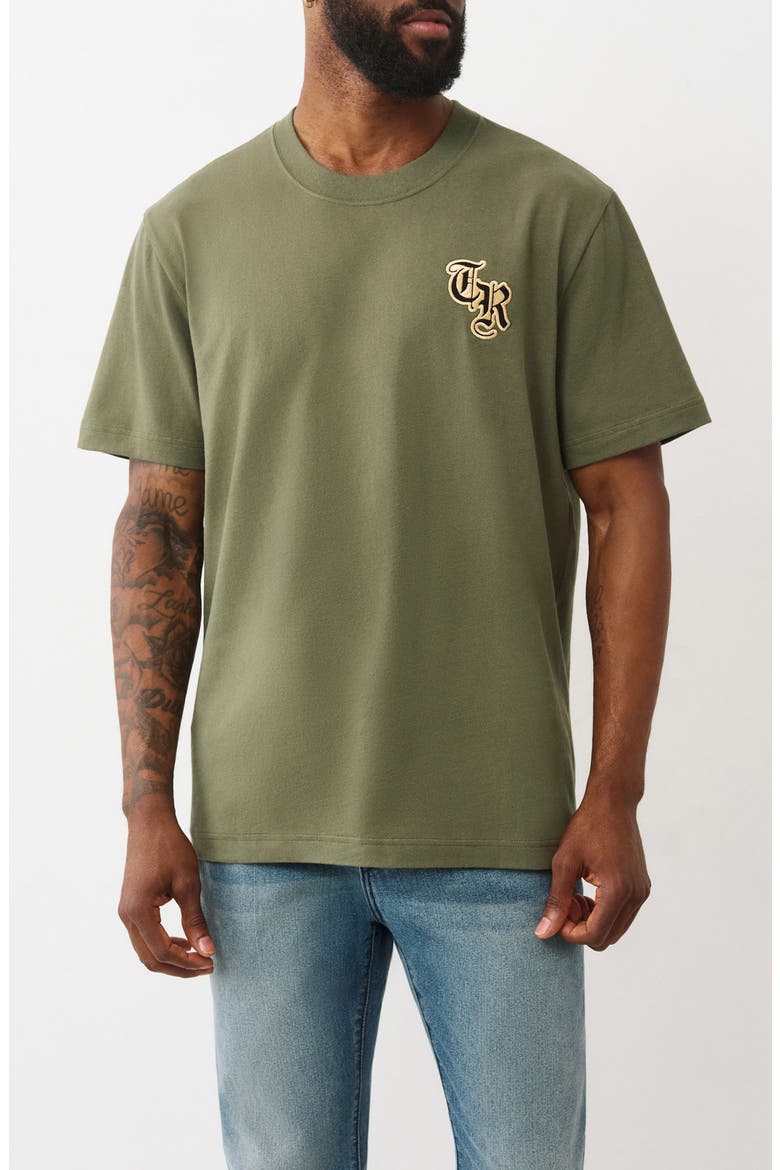 Heavy Logo Cotton T-Shirt, Main, color, KALAMATA