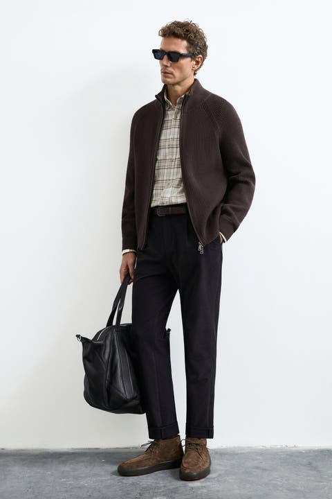 Lufian Men's Full Zip Cardigan Sweater