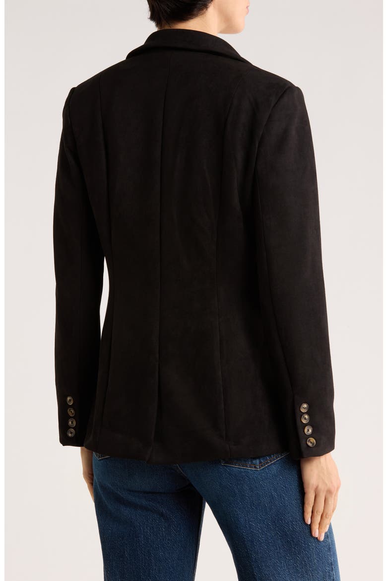 Faux Suede Blazer, Alternate, color, BLACK