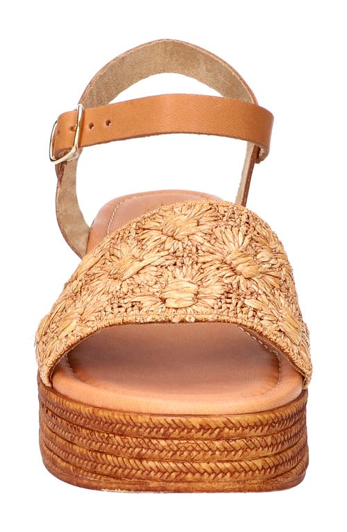 Shop Bella Vita Kea Espadrille Wedge Sandal In Natural Floral Raffia-leather