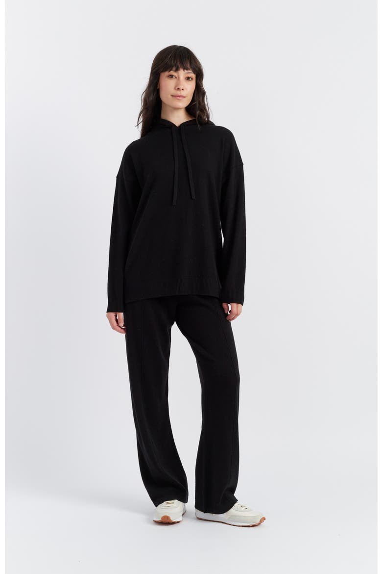 Wool Cashmere Blend Relaxed Hoodie Sweater, Alternate, color, Black