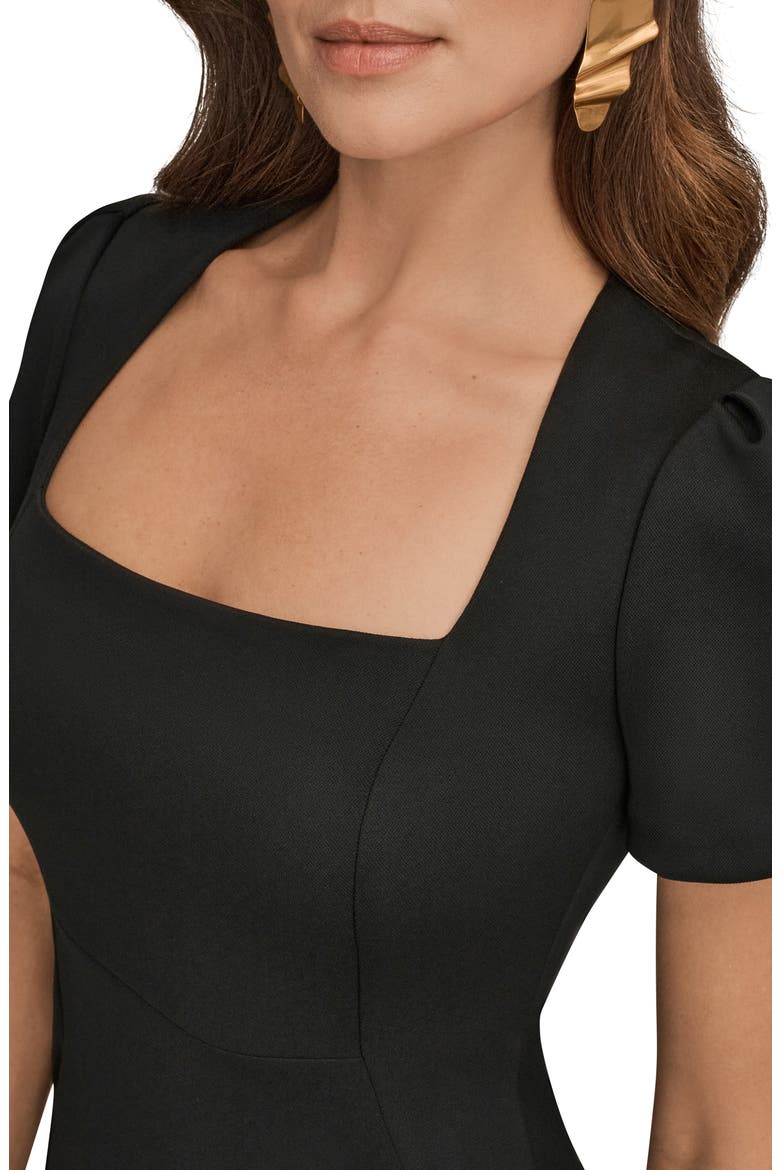 Puff Sleeve Sheath Dress, Alternate, color, BLACK