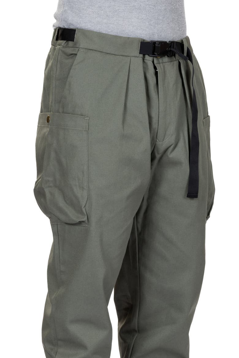 Belted Twill Cargo Pants, Alternate, color, MILITARY GREEN