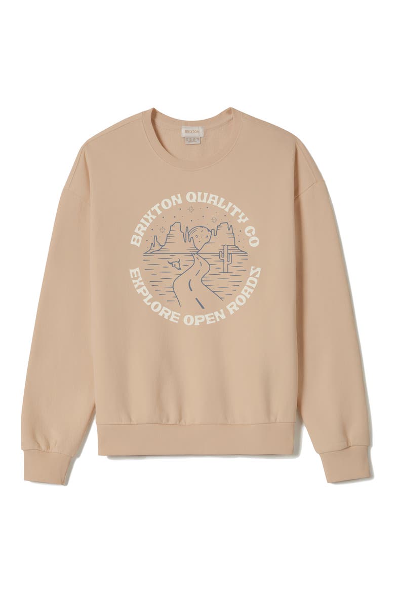 Open Road Cotton Graphic Sweatshirt, Main, color, ROSE DUST